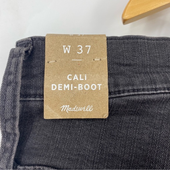 🌸 Madewell Cali Demi-Boot Chewed Hem High Rise Stretch Jeans Washed Black - Picture 7 of 8